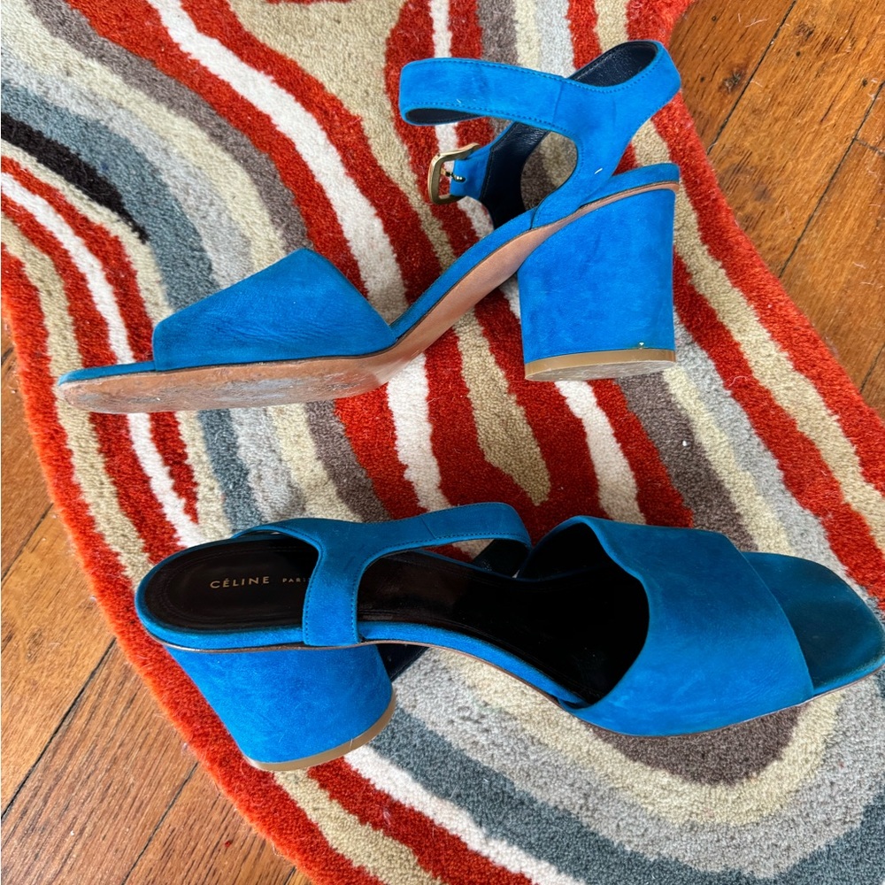 Cline Sude Blue Sandals View 4